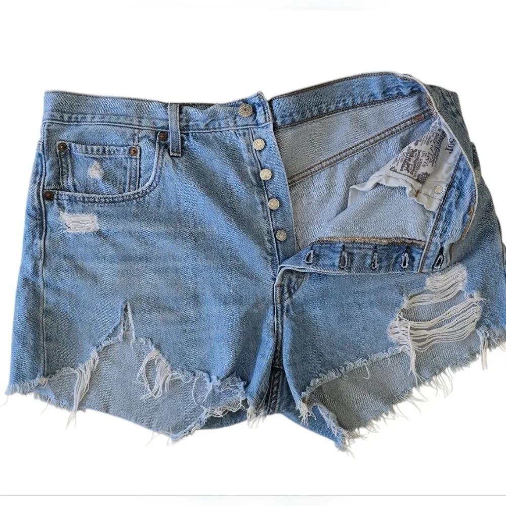 Light Blue Distressed Denim Women's Shorts. Great Condition.